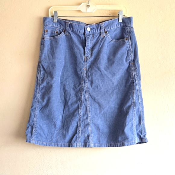 Gap Corduroy Light Blue Mini Skirt Size 10 - Picture 1 of 8